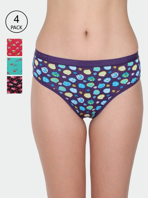 

Lux Cozi Woman Pack of 4 Assorted Printed Cotton Briefs