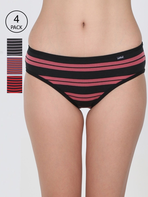 

Lux Cozi Women Pack Of 4 Assorted Striped Hipster Briefs