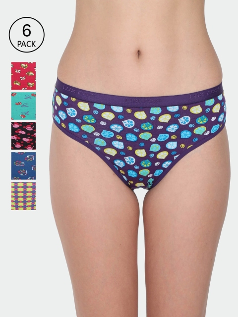 

Lux Cozi Women Pack Of 6 Assorted Pure Cotton Basic Briefs