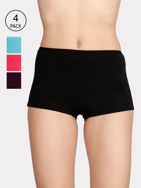 

Lux Cozi Women Pack Of 4 Assorted Pure Cotton Boy Shorts