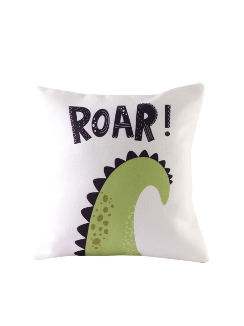 

Ferns N Petals White & Green Roar Tail Printed Square Cushion