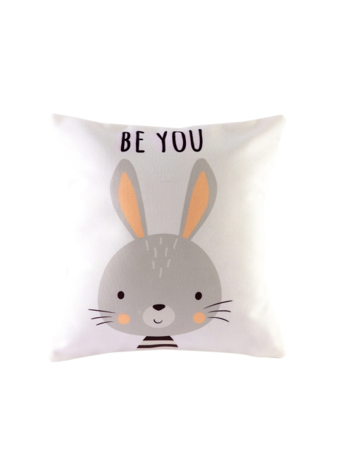 

Ferns N Petals White & Grey Be You Beautiful Cat Printed Floor Cushion