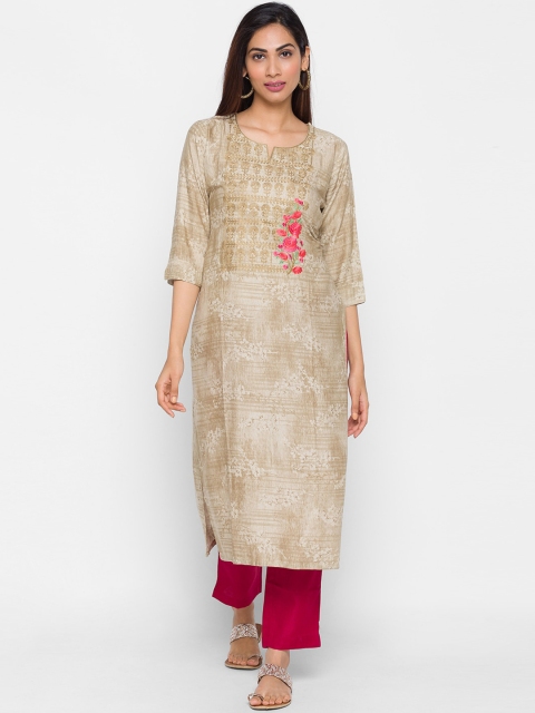 

ZOLA Women Beige Ethnic Motifs Printed Kurta