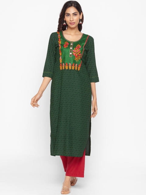 

ZOLA Women Green Floral Kurta