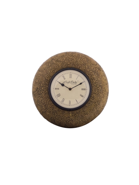 

eCraftIndia Off-Whit Dial Handcrafted 29.21 cm Analogue Wall Clock, Off white
