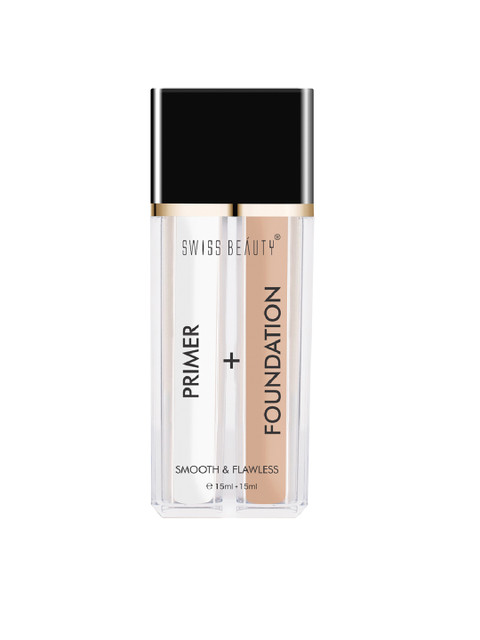 

SWISS BEAUTY Primer + Foundation - Natural Sand- 15 ml each, Beige