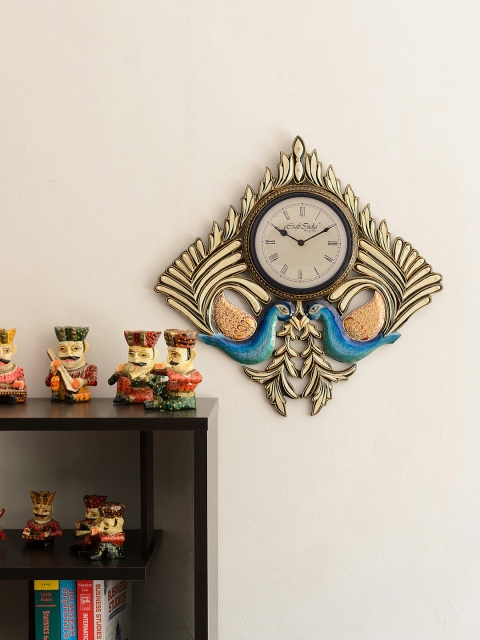 

ecraftIndia Beige Dial Wooden 60.96 cm Handcrafted Analogue Wall Clock