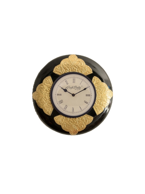 

eCraftIndia Off-White Dial Handcrafted 29.21 cm Analogue Wall Clock, Na