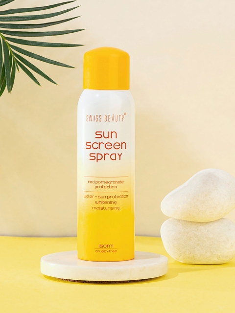 

Swiss Beauty Sun Screen Spray Infused with Red Pomegranate Protection 150 ml, White