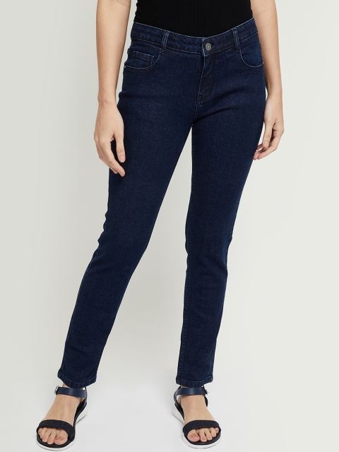 

max Women Navy Blue Slim Fit Jeans