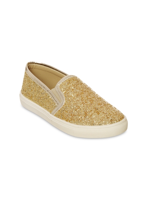 

Bruno Manetti Women Gold-Toned Solid Sneakers