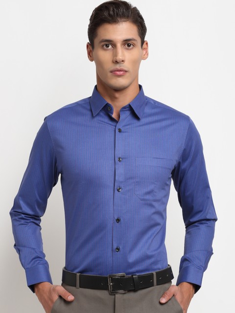 

FINNOY Men Blue Slim Fit Opaque Formal Shirt