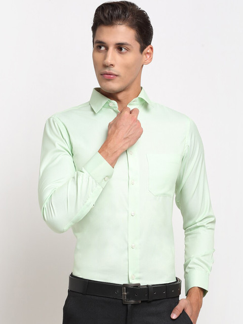 

FINNOY Men Green Opaque Formal Shirt