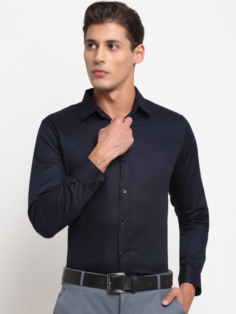 

FINNOY Men Blue Slim Fit Opaque Formal Shirt