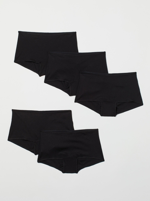 

H&M Women Black 5-Pack Cotton Shortie Briefs