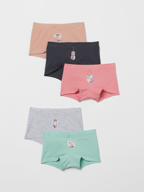 

H&M Girls 5-Pack Boxer Briefs, Green