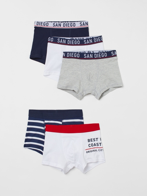 

H&M Boys 5-Pack Boxer Shorts, White