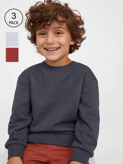 

H&M Boys 3-Pack Sweatshirts, Grey