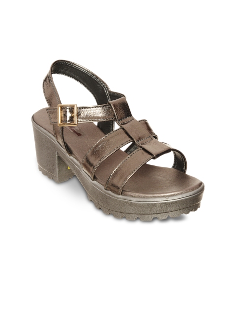 

Bruno Manetti Women Steel-Toned Solid Platforms, Metallic