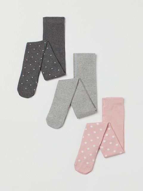 

H&M Girls 3-Pack Tights, Grey