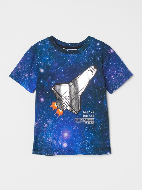 

H&M Boys Blue & Multicoloured Printed T-shirt