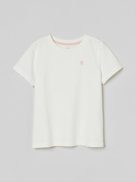 

H&M Girls White Cotton Jersey T-Shirt
