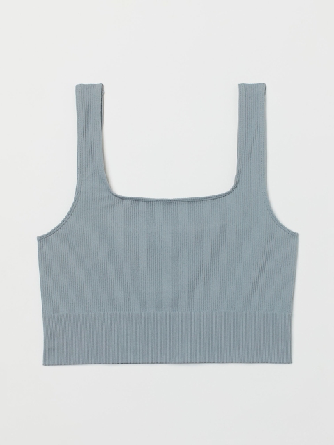 

H&M Grey Seamless Cropped Top