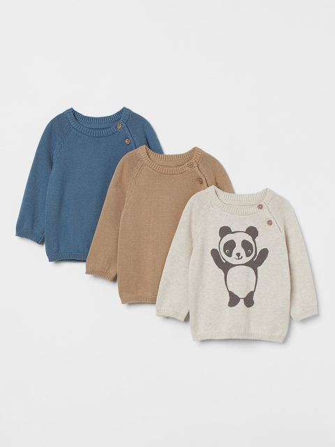 

H&M Boys 3-Pack Cotton Jumpers, White