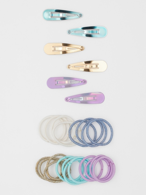 

H&M Girls Hair Elastics and Clips, Pink