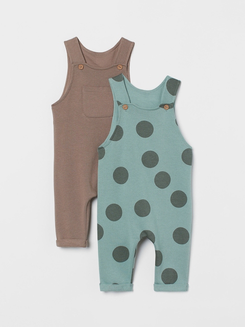 

H&M Boys 2-Pack Cotton Dungarees, Green