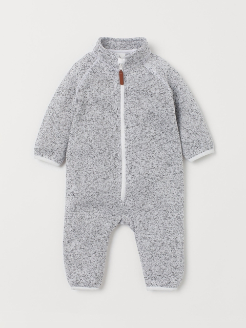 

H&M Girls Grey Knitted Fleece All-In-One Suit