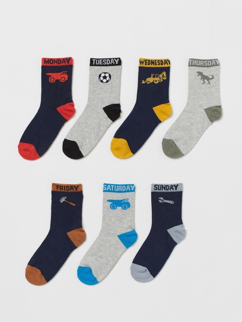 

H&M Girls Multicoloured 7-Pack Socks, Multi