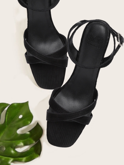 

her by invictus Black Block Sandals