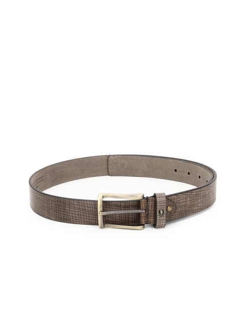 

Van Heusen Men Brown Checked Leather Belt