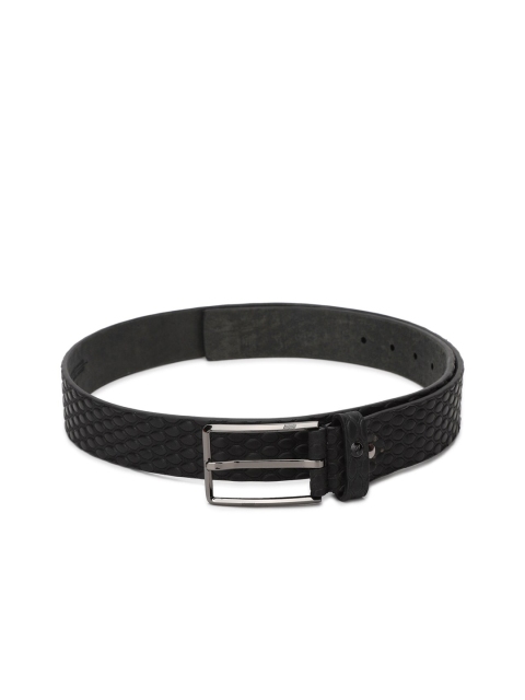 

Van Heusen Men Black Textured Leather Belt