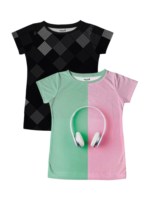 

mezmoda Girls Pack Of 2 T-shirts, Black