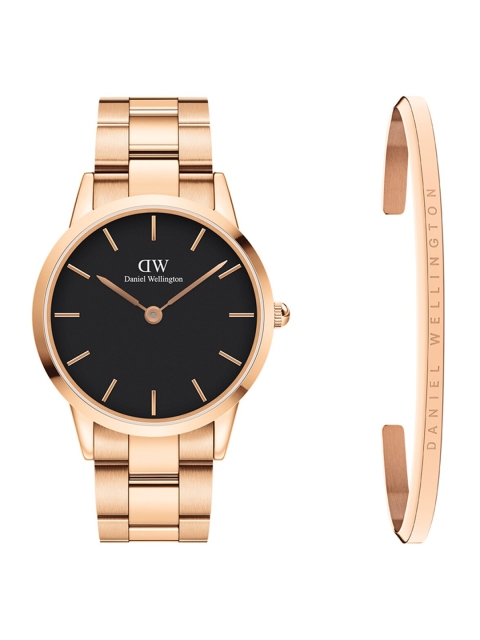 

Daniel Wellington Men Rose-Gold Toned & Black Watch Gift Set DW00501165