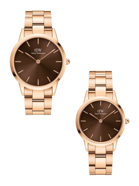 

Daniel Wellington Rose Gold-Toned & Brown Couples Watch Gift Set DW00501167