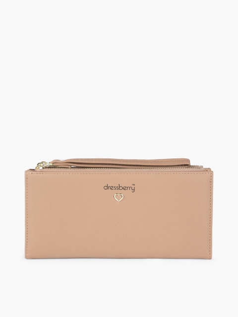 

DressBerry Women Beige PU Two Fold Wallet