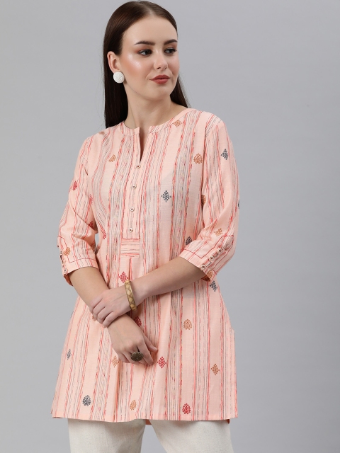 

ETIQUETTE Women Peach-Coloured Pastels Short Kurta
