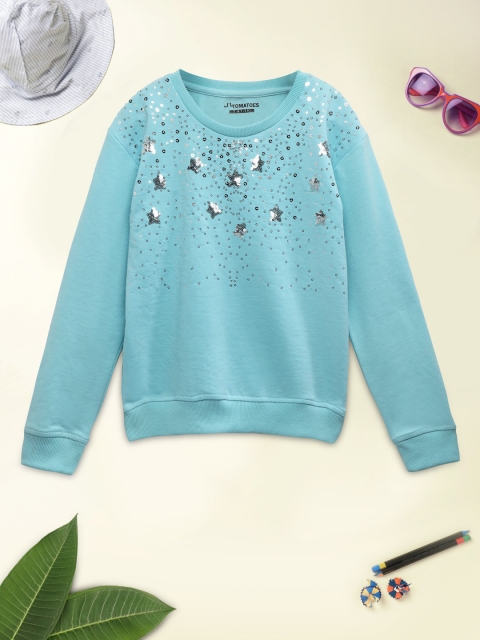 

Lil Tomatoes Girls Blue Sequined Sweatshirt