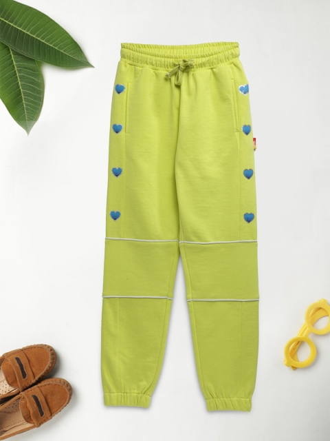 

Lil Tomatoes Girls Green Solid Pure Cotton Joggers