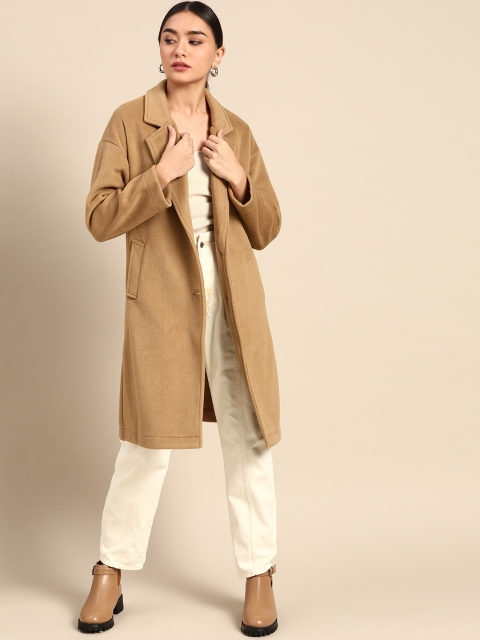 

COVER STORY Women Tan Longline Open Front Jacket