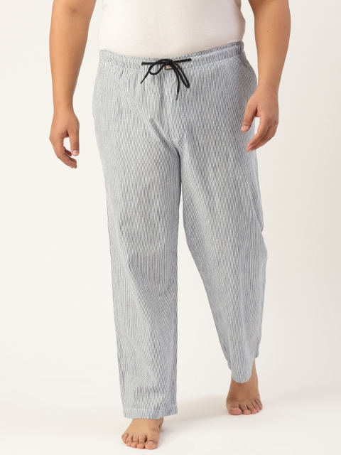 

Bene Kleed Plus Men White & Blue Lounge Pant With N9 Silver Anti Bacterial Finish