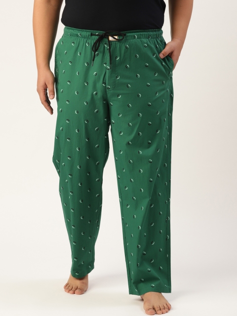 

Bene Kleed Plus Men Green Printed Lounge Pant With N9 Silver Anti Bacterial Finish