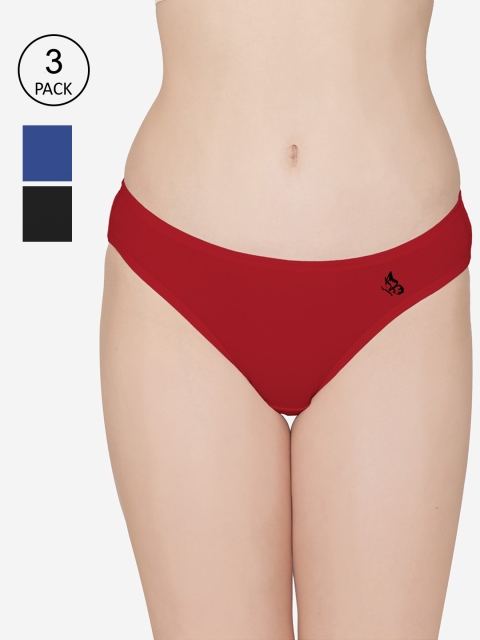 

Kalyani Women Pack Of 3 Assorted Cotton Bikini Briefs