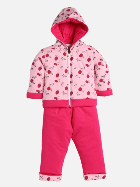 

TAMBOURINE Girls Fuchsia & Pink Printed Coat with Pyjamas