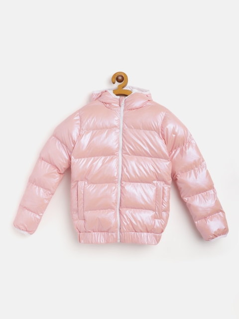 

GOJI Girls Pink Water Resistant Sheen Hooded Puffer Jacket