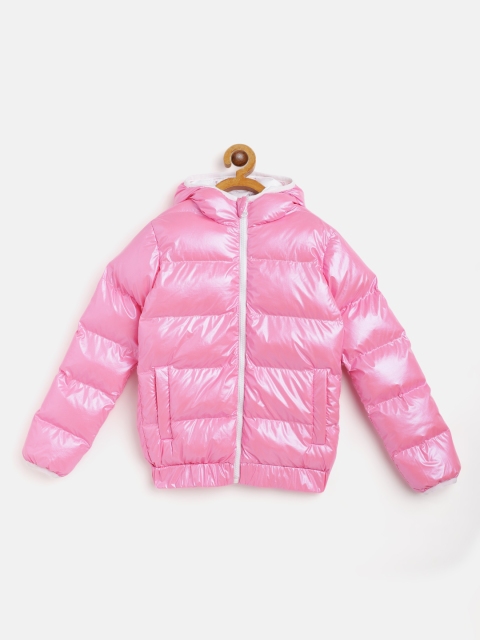 

GOJI Girls Pink Water Resistant Sheen Hooded Puffer Jacket