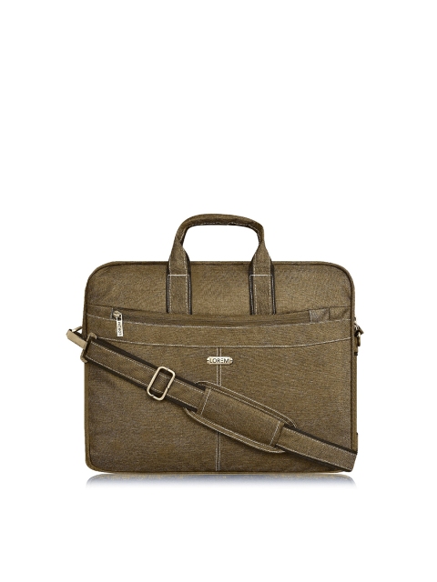 

LOREM Unisex Khaki Textured Laptop Bag